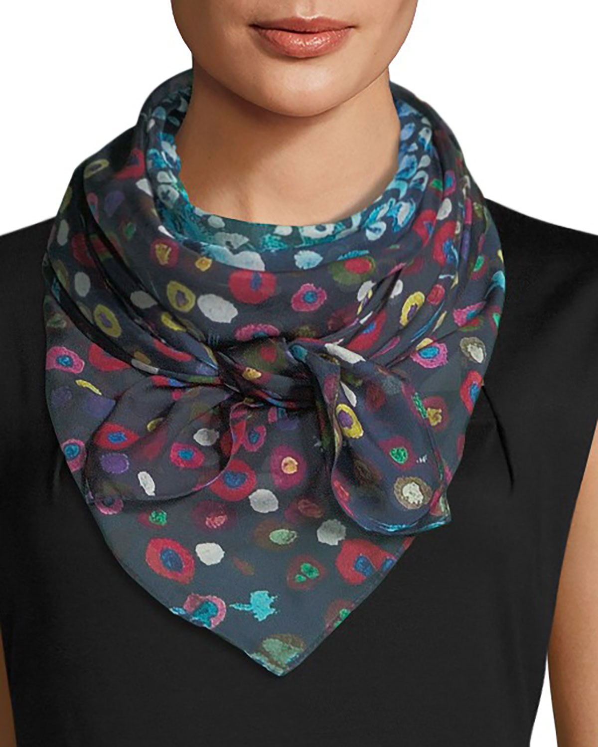 Mila & Such Hide Silk Dandelion Square Scarf, 100cm