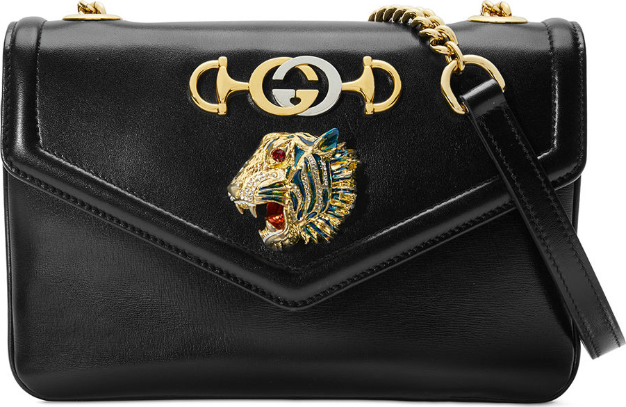Gucci Linea Tiger Medium Leather Shoulder Bag