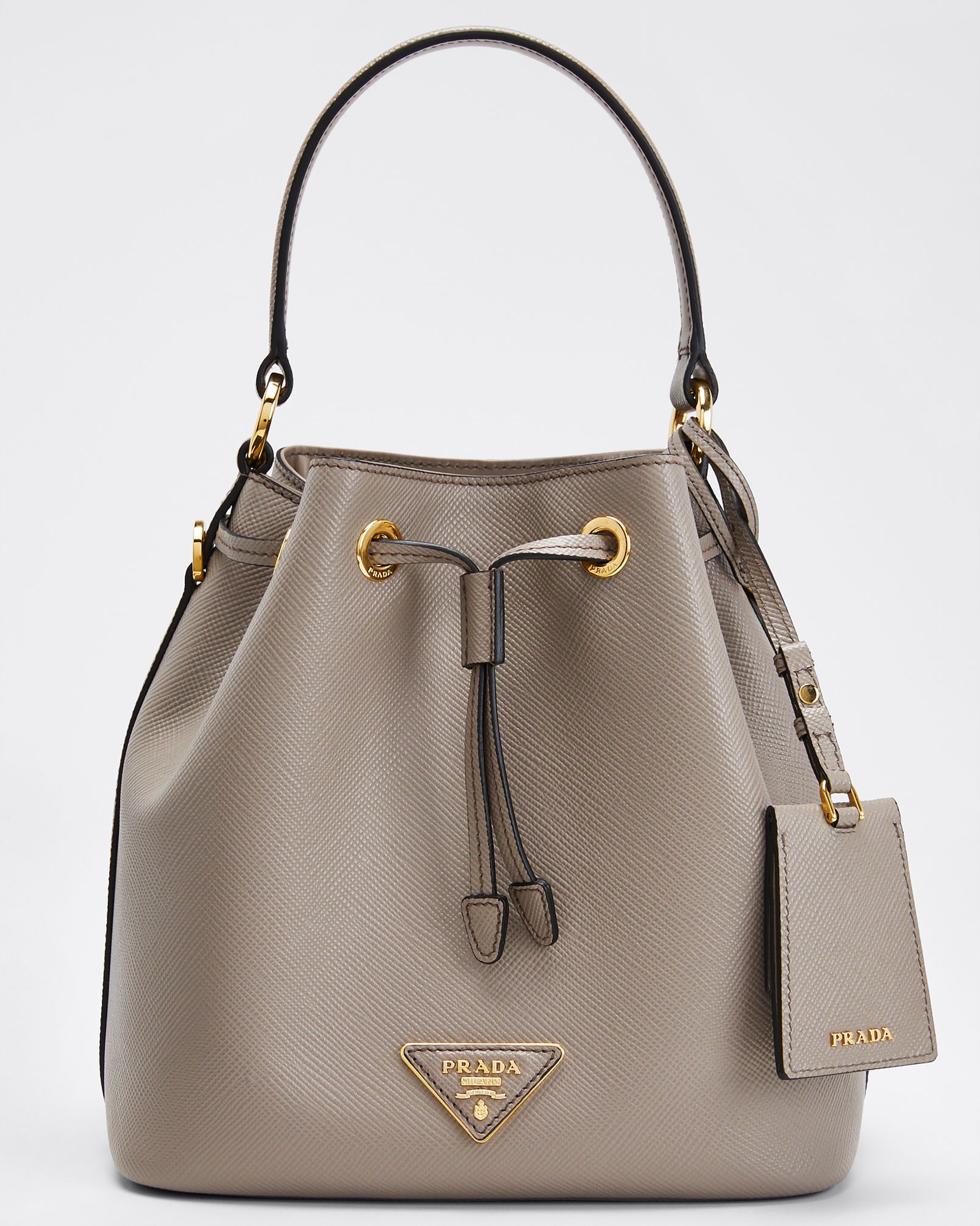 Prada Saffiano Bucket Bag w/ Removable Crossbody Strap
