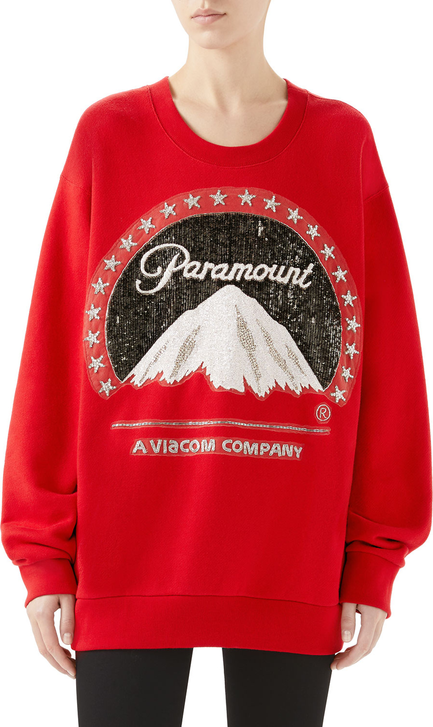 Gucci Paramount Embroidered Oversized Felted Cotton Sweatshirt