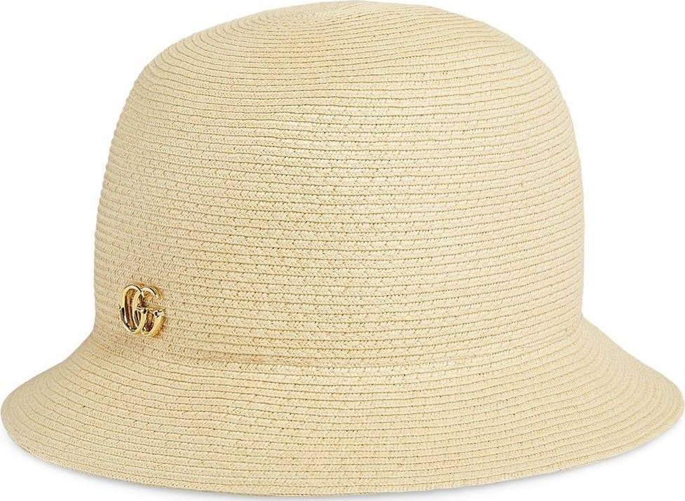Gucci GG logo raffia hat