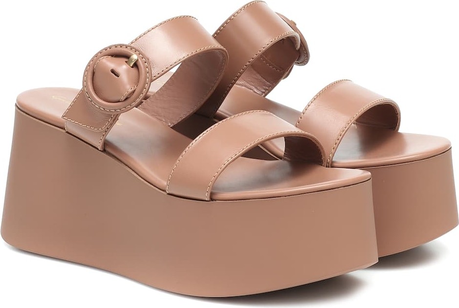 Gianvito Rossi Leather platform sandals