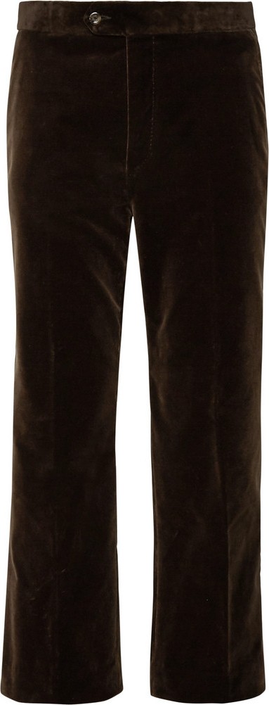 Gucci Wide-Leg Cropped Cotton-Velvet Trousers