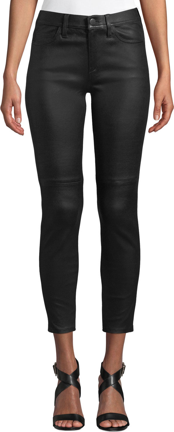 Current/Elliott The Stiletto High-Rise Leather Skinny Jeans