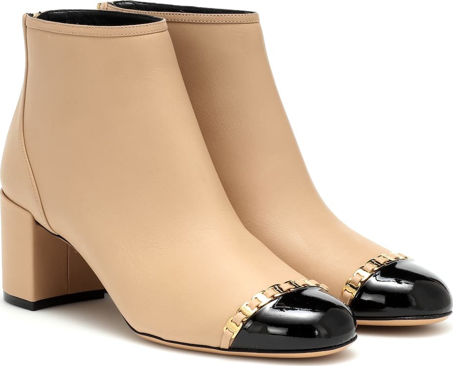 Salvatore Ferragamo Vara Chain leather ankle boots