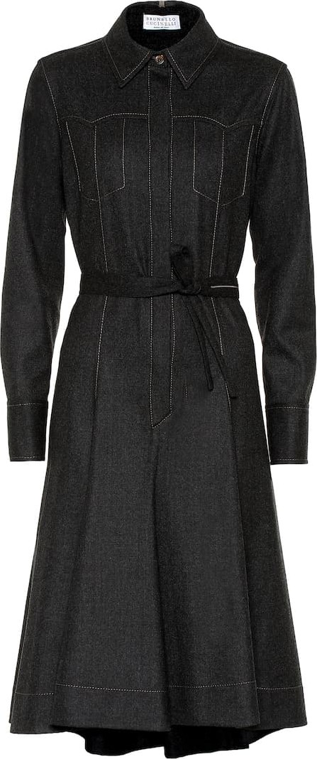 Brunello Cucinelli Stretch-wool shirt dress