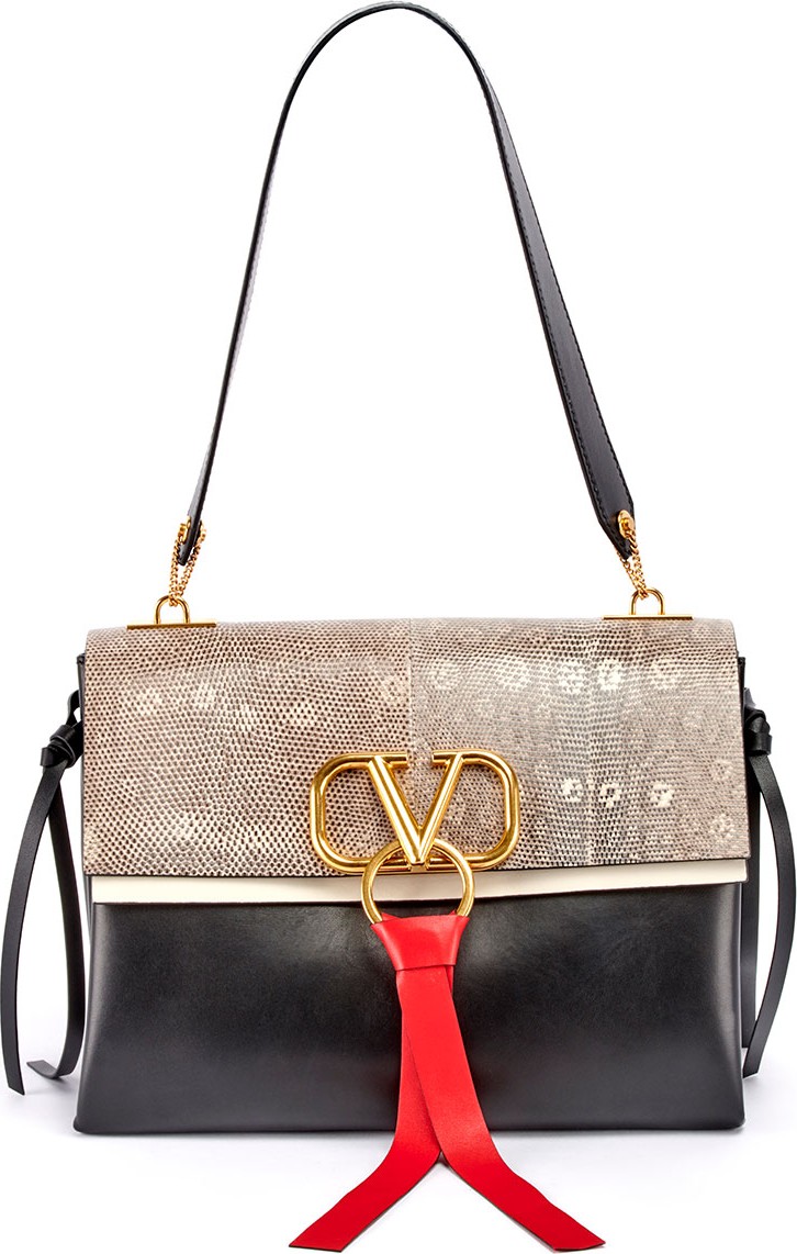 Valentino Vee Ring Medium Shoulder Bag