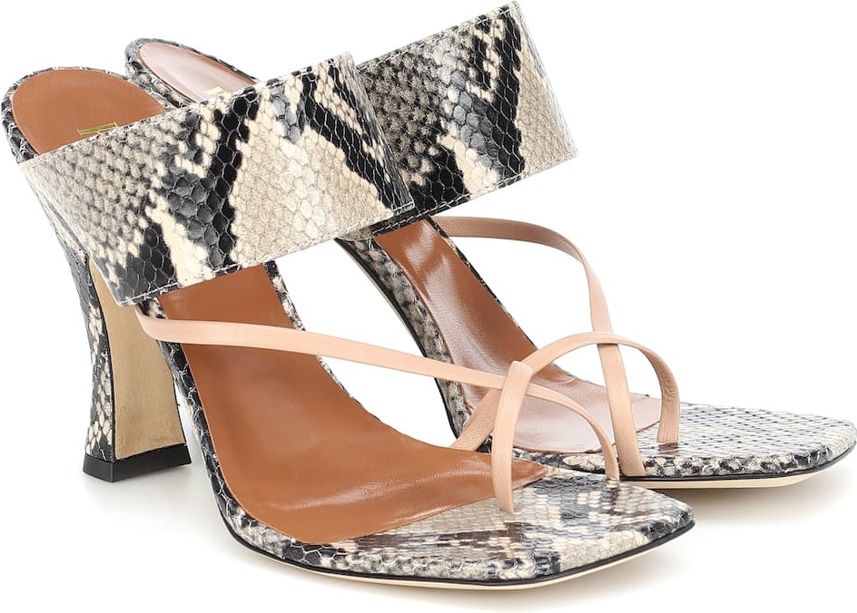 Paris Texas Snake-effect-leather sandals
