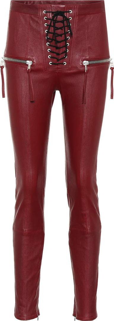 Unravel Lace-up leather pants