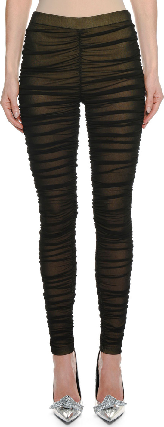 TOM FORD Ruched Sheer Leggings w/ Lining