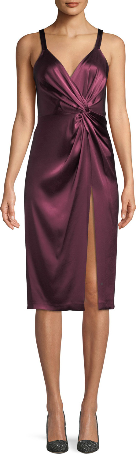 Jill Jill Stuart Neve Side-Twist Satin Cocktail Dress