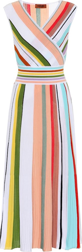 Missoni Striped crochet cotton midi dress