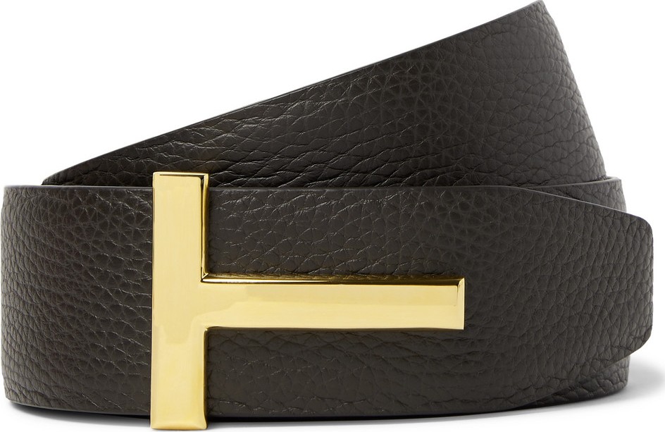 TOM FORD 4cm Dark-Brown and Black Reversible Full-Grain Leather Belt