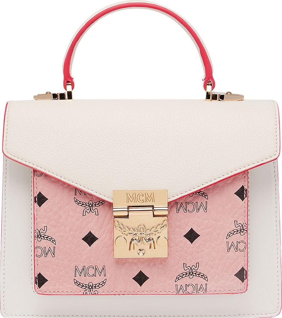 MCM Patricia Visetos Leather Satchel Bag