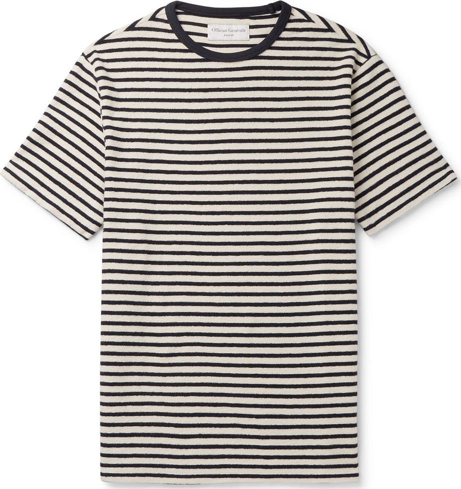 Officine Générale Striped Cotton-Jersey T-Shirt