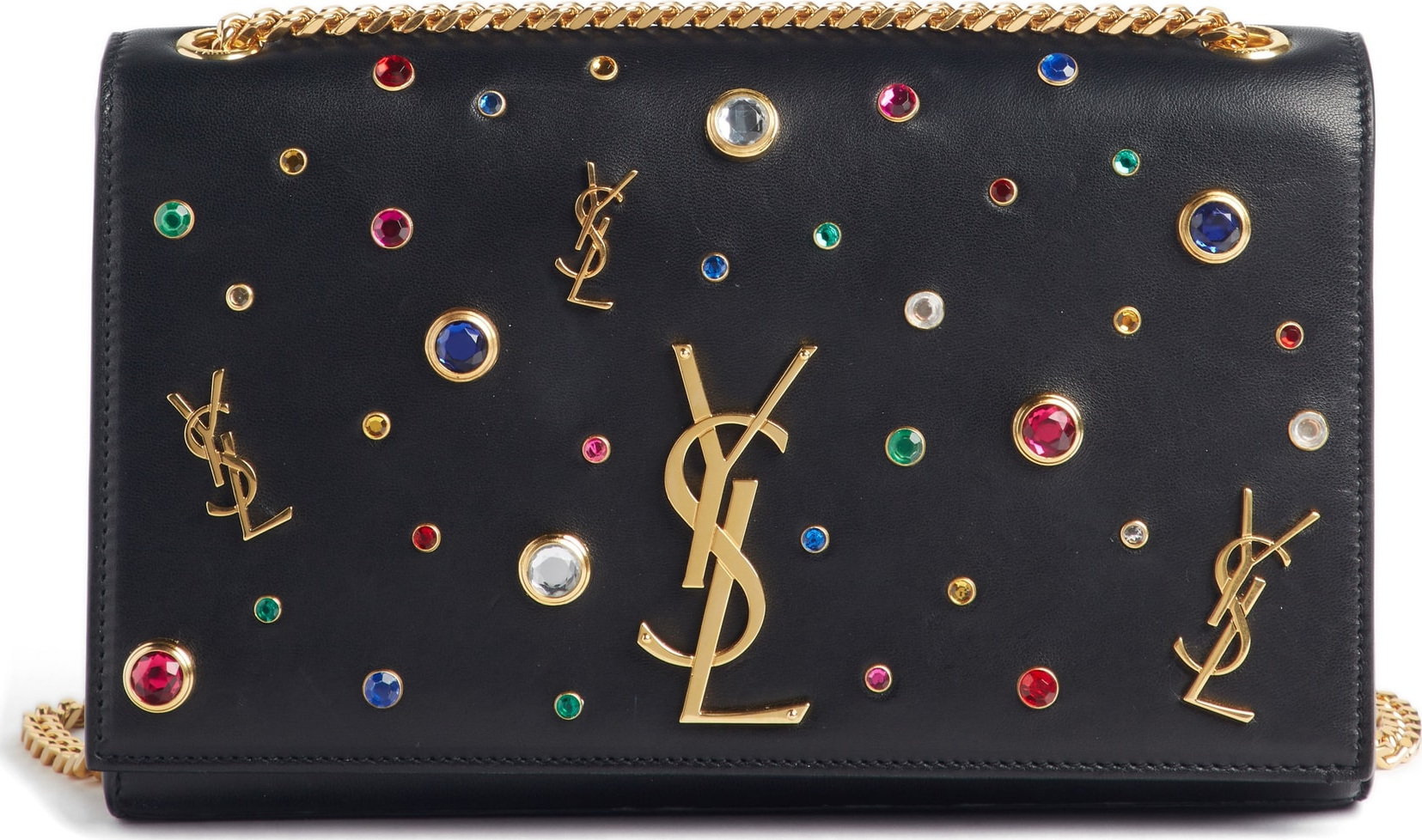 Saint Laurent Medium Kate Embellished Leather Shoulder Bag