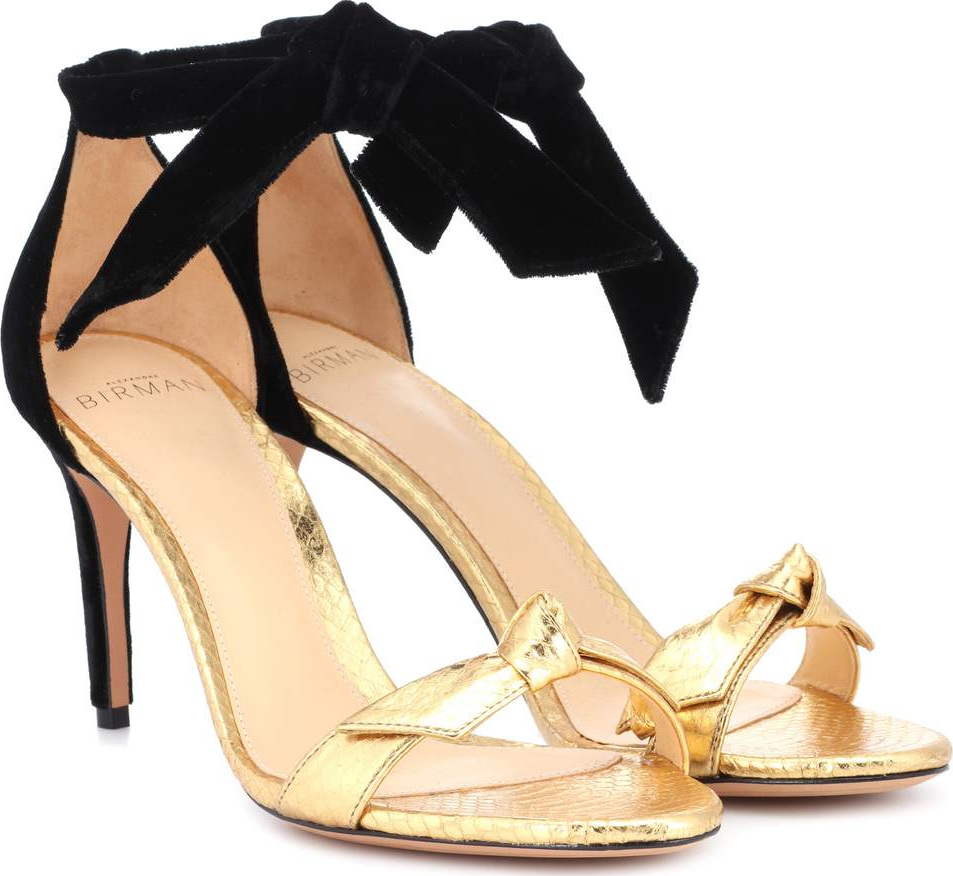 Alexandre Birman Clarita snakeskin and velvet sandals
