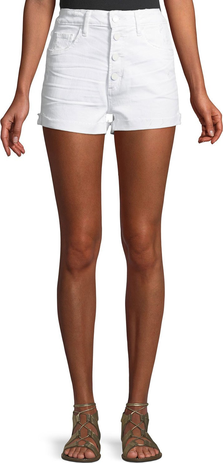 PAIGE Sarah Button-Fly Denim Cutoff Shorts