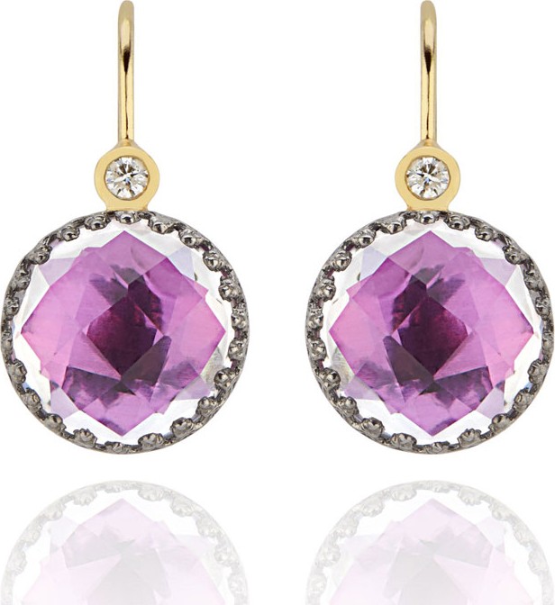 Larkspur & Hawk Olivia Diamond & Drop Earrings, Magenta