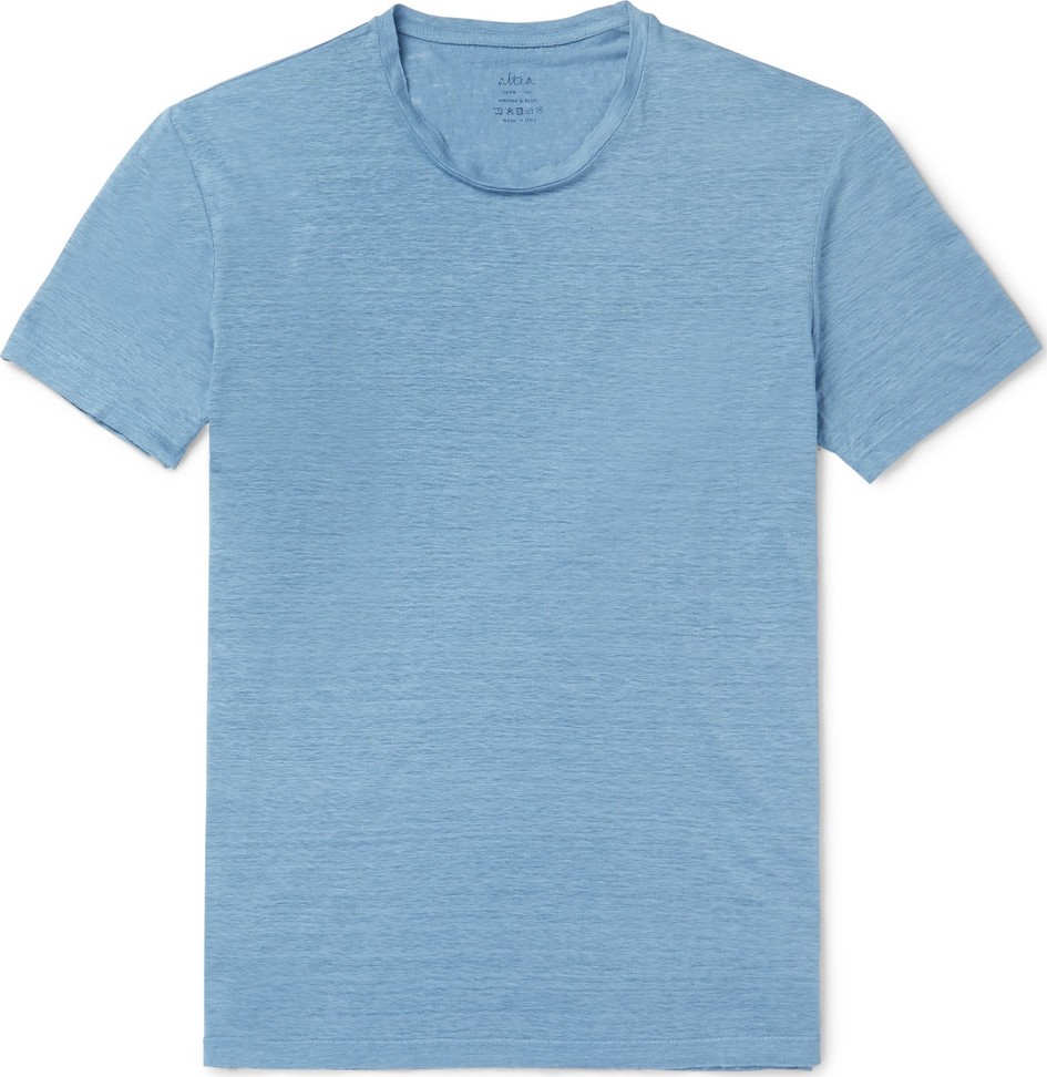 Altea Garment-Dyed Slub Linen T-Shirt