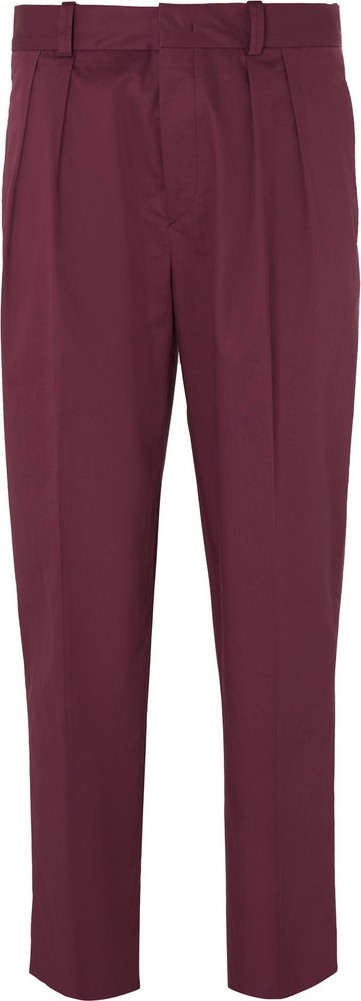 Isabel Marant Nicklas Cropped Tapered Pleated Cotton Twill Trousers