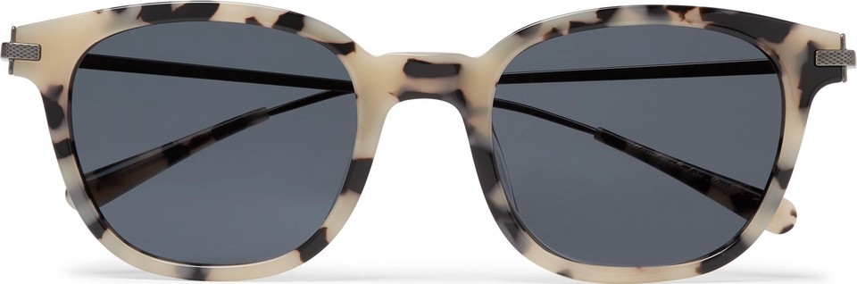 Berluti + Oliver Peoples Miami Square-Frame Tortoiseshell Acetate and Gunmetal-Tone Sunglasses