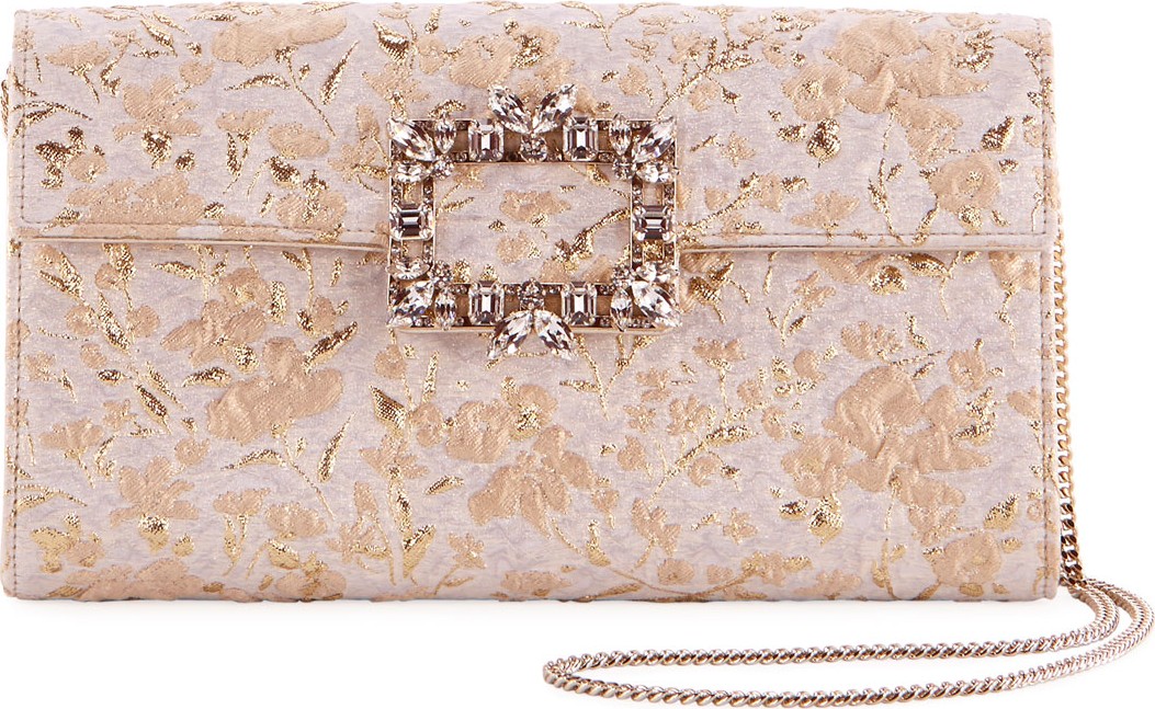 Roger Vivier Trianon Buckle Envelope Clutch Bag