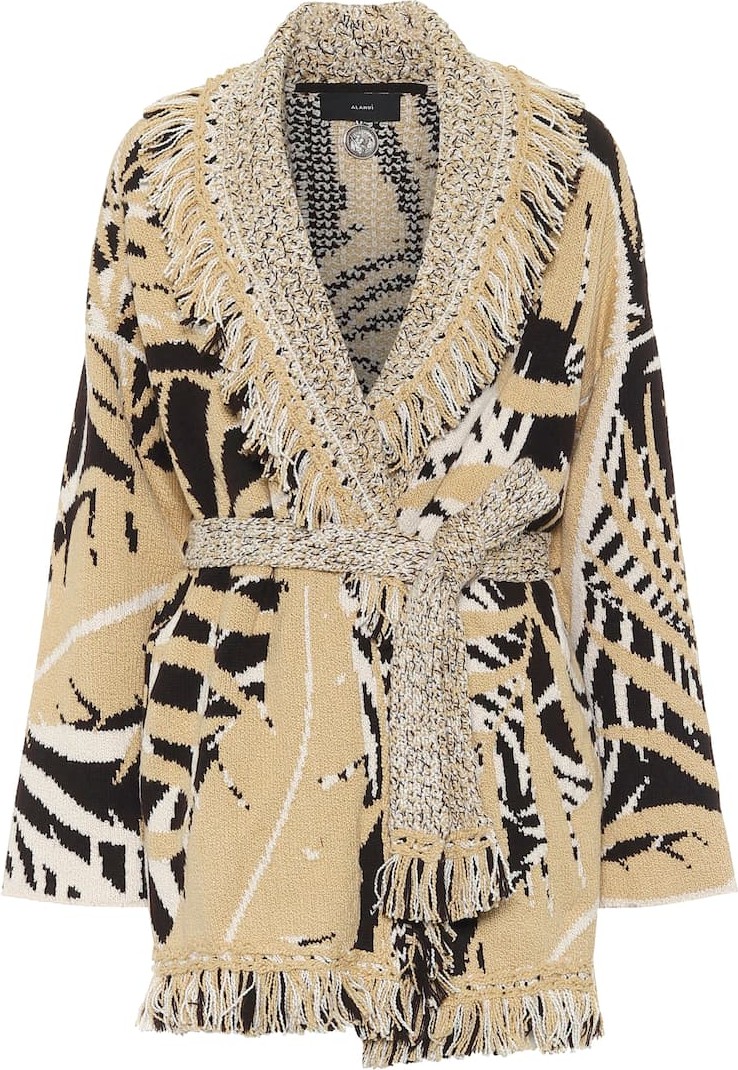 Alanui Jungle Foliage cotton and wool cardigan