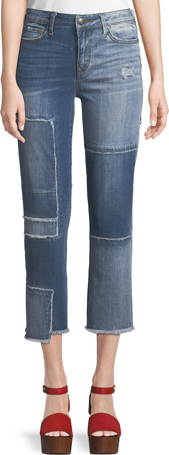 True Religion Stovepipe Deconstructed Patchwork Jeans