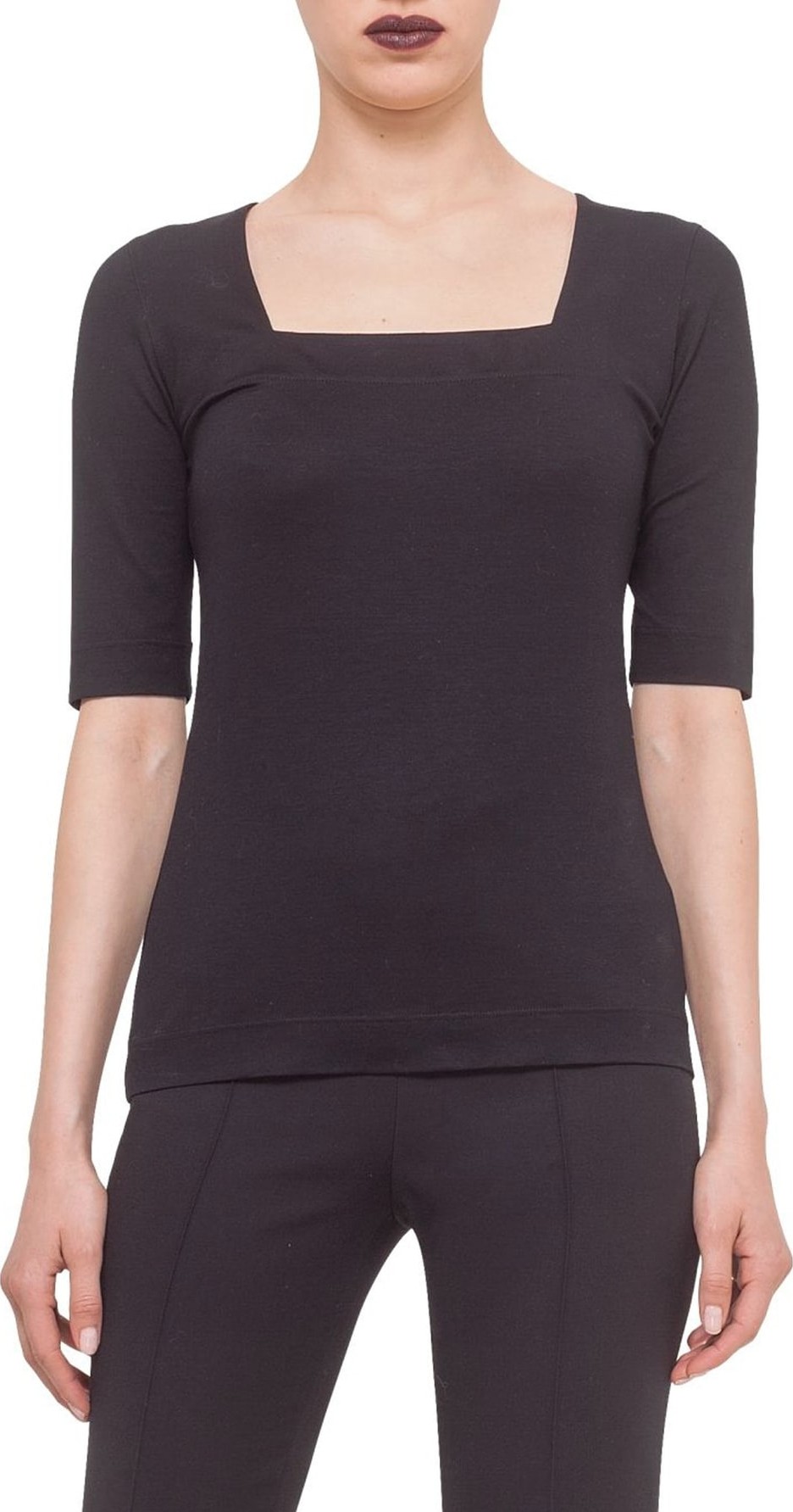 Akris Punto Square Neck Jersey Tee