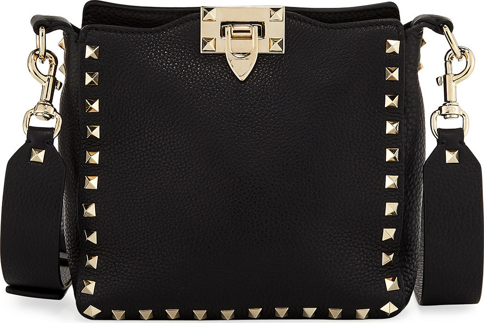 Valentino Rockstud Mini Vitello Stampa Leather Hobo Bag