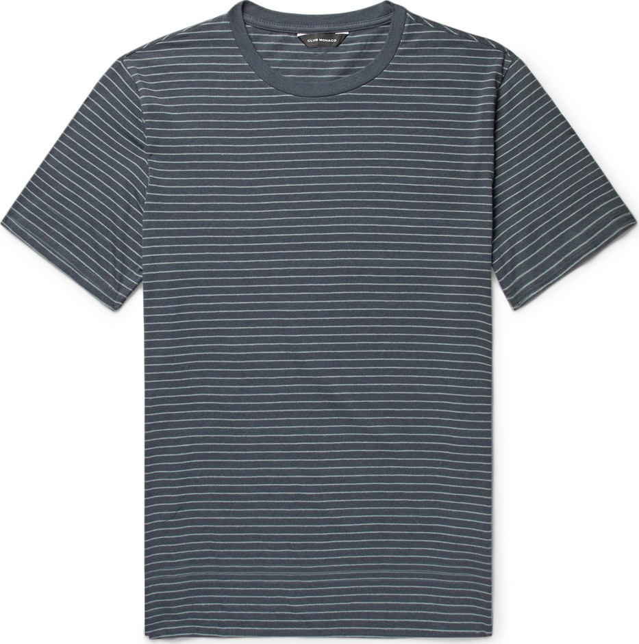 Club Monaco Striped Cotton-Blend Jersey T-Shirt