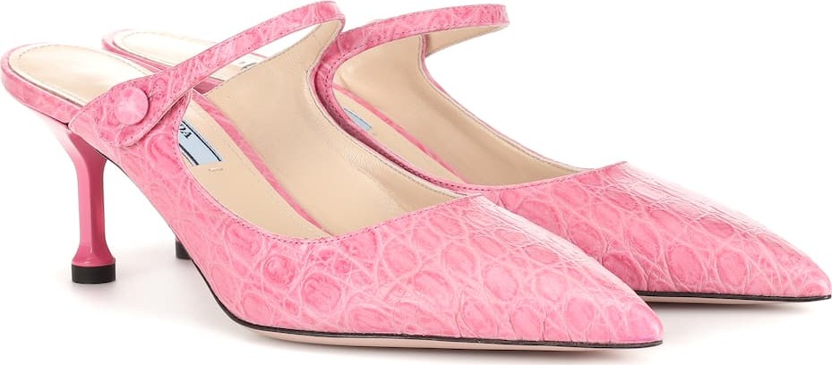 Prada Mock-croc leather pumps