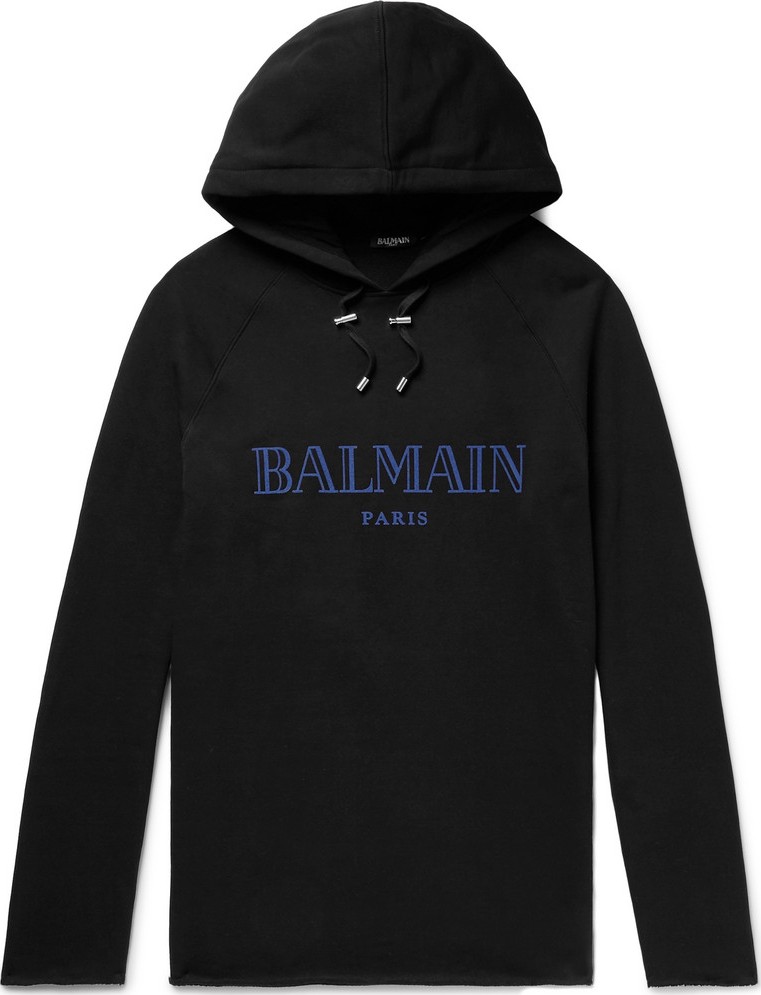 Balmain Logo-Print Loopback Cotton-Jersey Hoodie