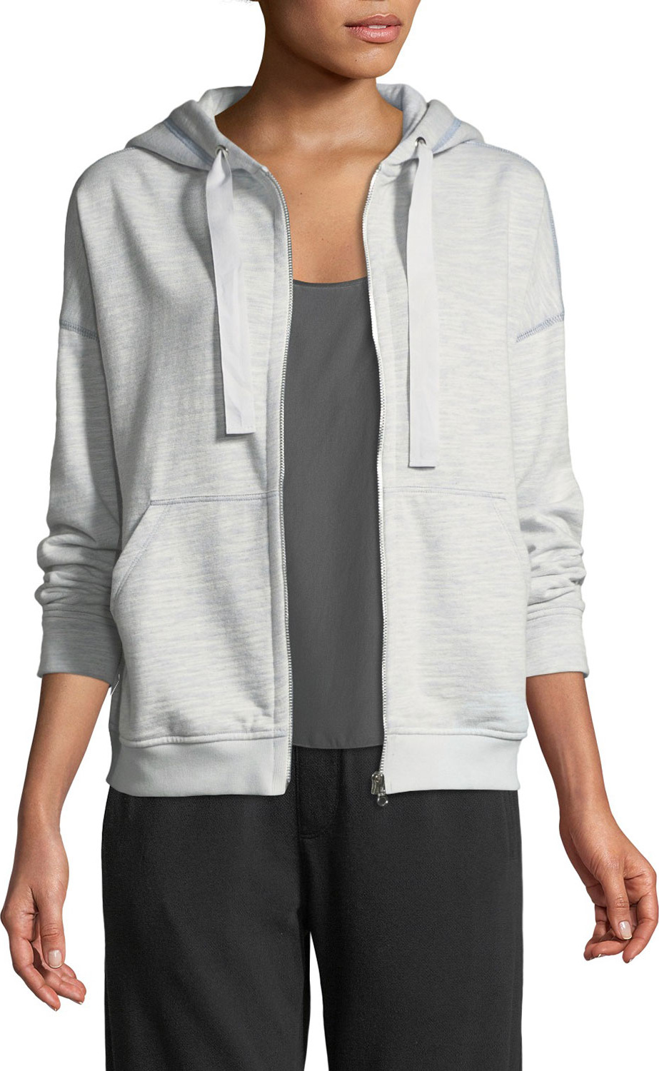 ATM Anthony Thomas Melillo Zip-Front French Terry Slub Hoodie