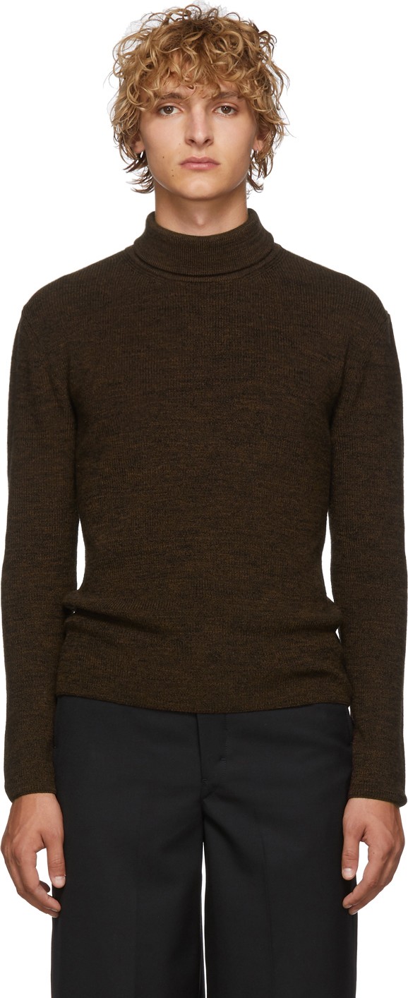 Lemaire Brown & Black Wool Turtleneck