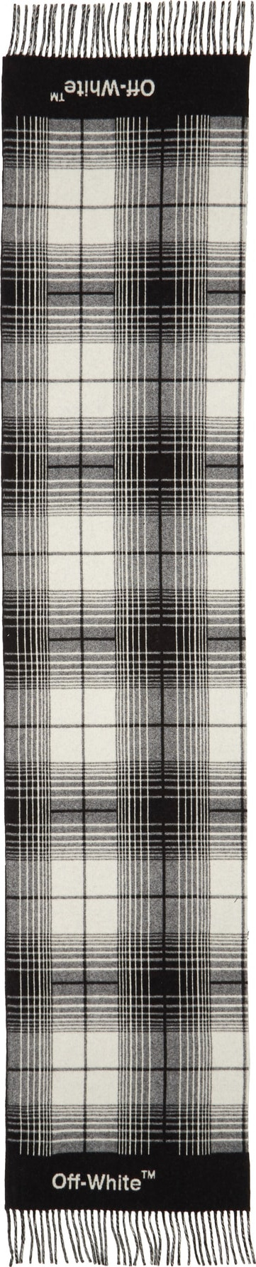 Off White Check Blanket Scarf