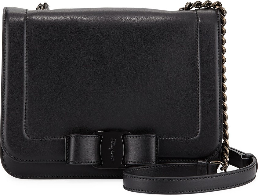 Salvatore Ferragamo Small Vara Bow Shoulder Bag with Tonal Hardware