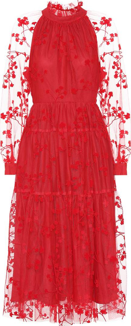 Co Flocked tulle dress