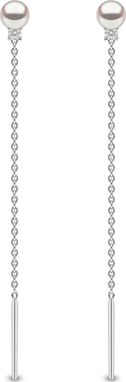 Yoko London 18k White Gold Pearl & Diamond Dangle Earrings