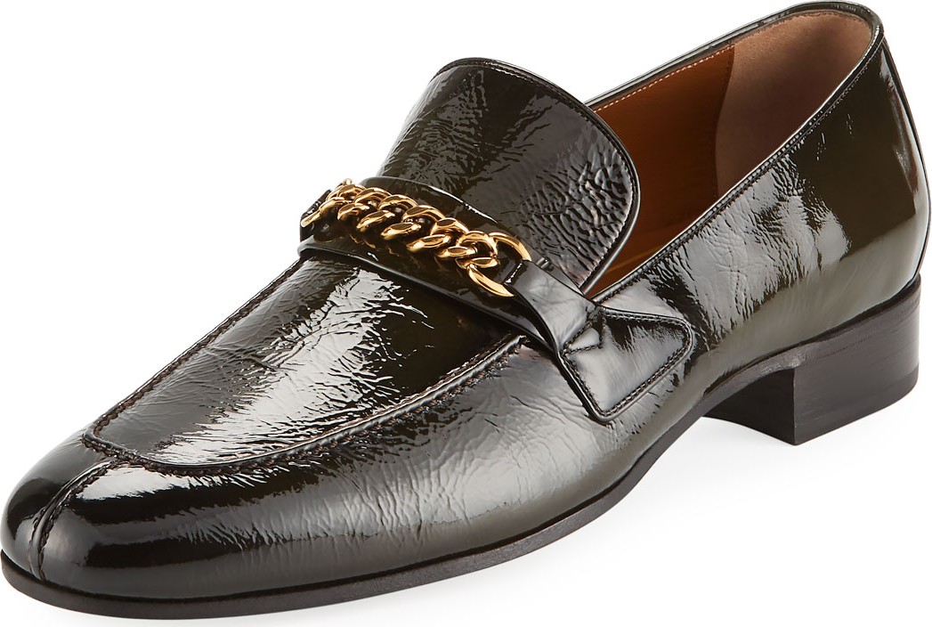 TOM FORD Patent Leather Curb-Chain Loafer
