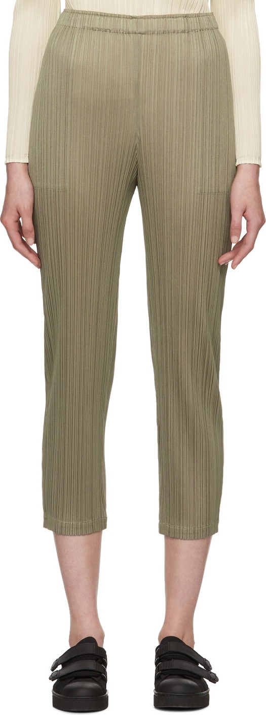 Pleats Please By Issey Miyake Grey Pleats Slim Trousers