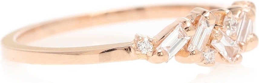 Suzanne Kalan Thin Playful Band 18kt rose gold ring with diamonds