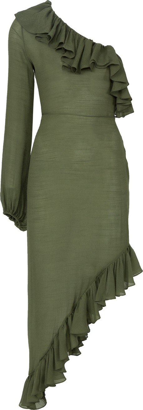 Juan Carlos Obando asymmetric ruffled dress