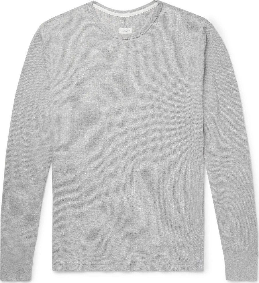 Rag & Bone Slim-Fit Waffle-Knit Mélange Cotton T-Shirt