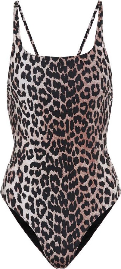 Ganni Leopard-print swimsuit