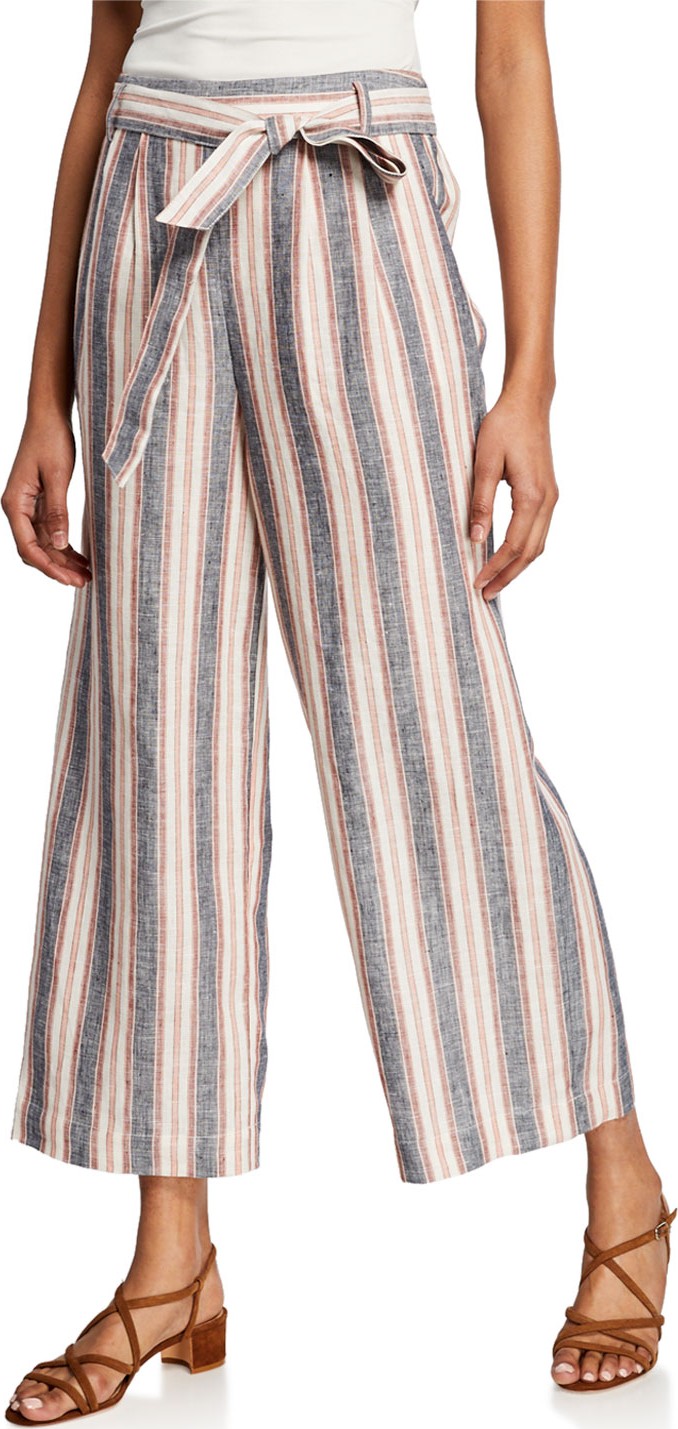 FRAME DENIM Striped Clean Linen Pants