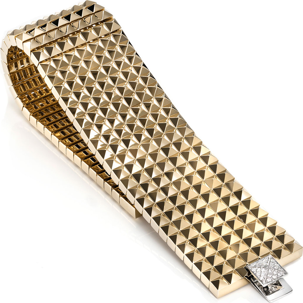 Roberto Coin Rock & Diamond Flex Bracelet with Diamond Clasp