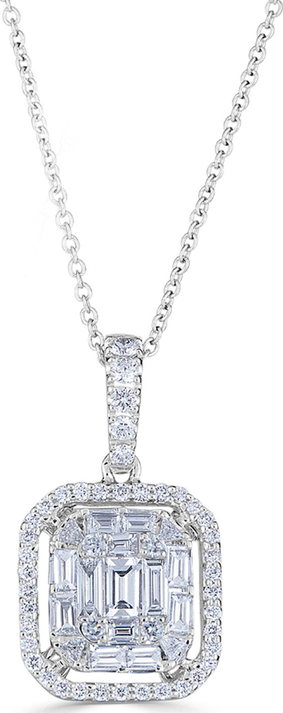 ZYDO 18k Mosaic Diamond Pendant Necklace, 1.05tcw