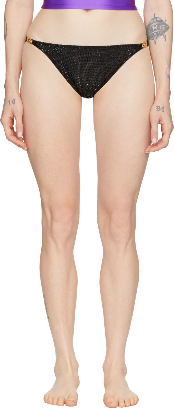 Versace Black Crystal Embellished Briefs